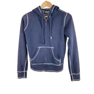 Golden Goods Women's XS Blue Yoga Tree Full Zip Hooded Sweatshirt